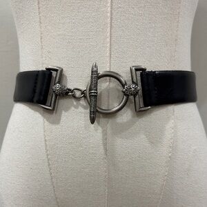 Vintage Etienne Aigner Equestrian Leather Belt | Full-Grain | Toggle Clasp